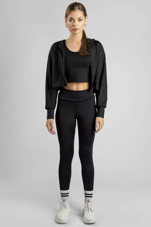 A 3-Piece Yoga Set: Thumb-Hole Top, Jacket & Pocket Leggings