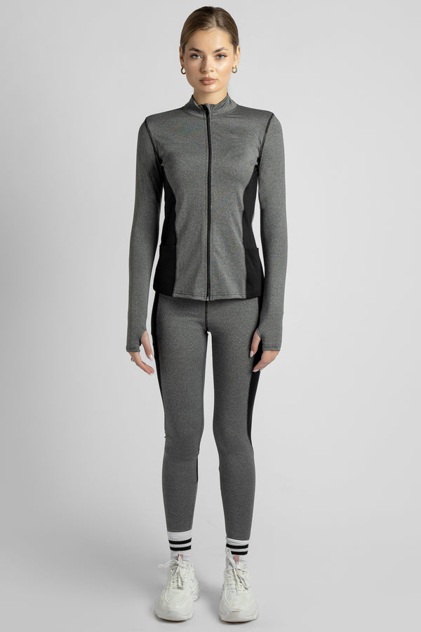 C Apex 2-Piece Yoga Power Set: High-Stretch Thumb-Hole Jacket & Ultimate Phone Pocket Leggings