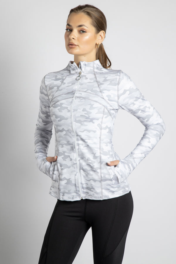 Women's slim fit Sports Jacket , complete with refined thumb holes for a touch of luxury.