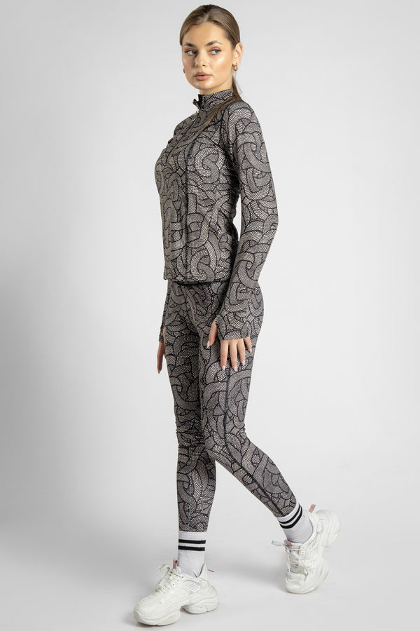 Apex 2-Piece Yoga Set: Jacket & Leggings Printed